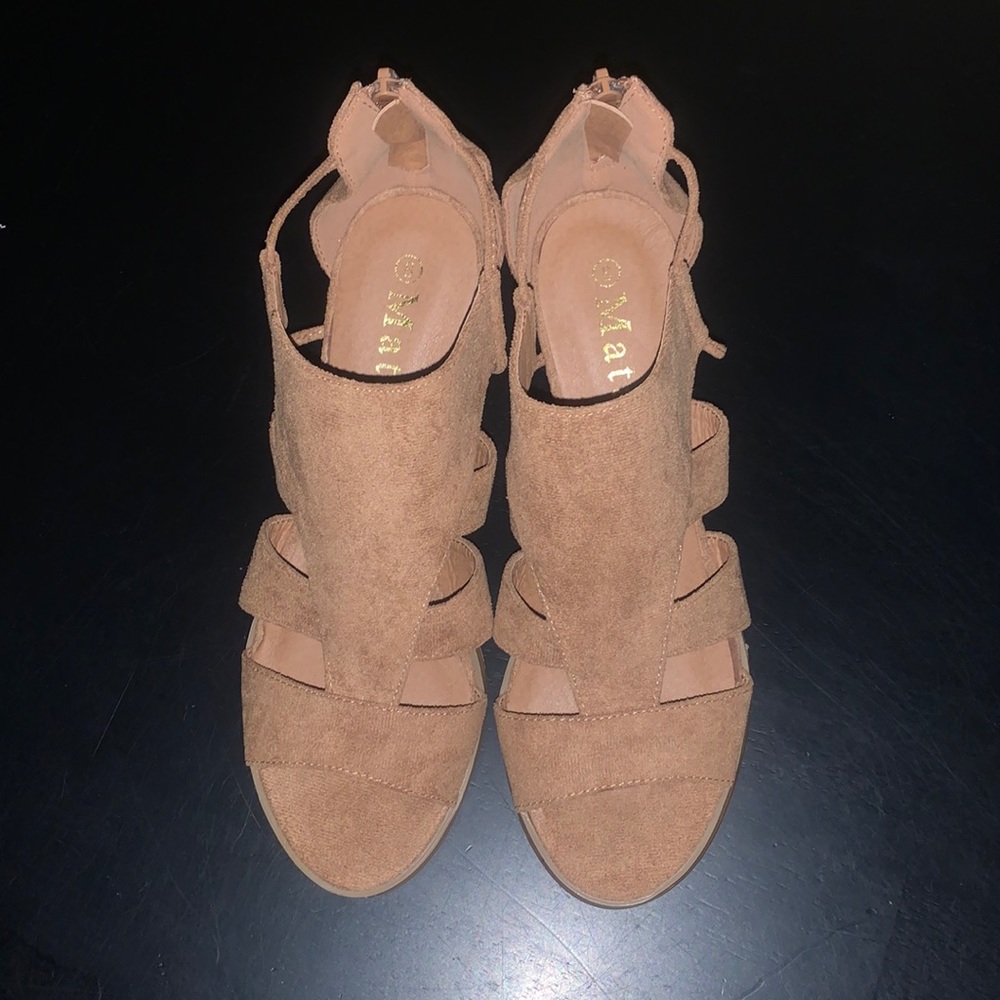 Nude Marta wedges. Size 8.